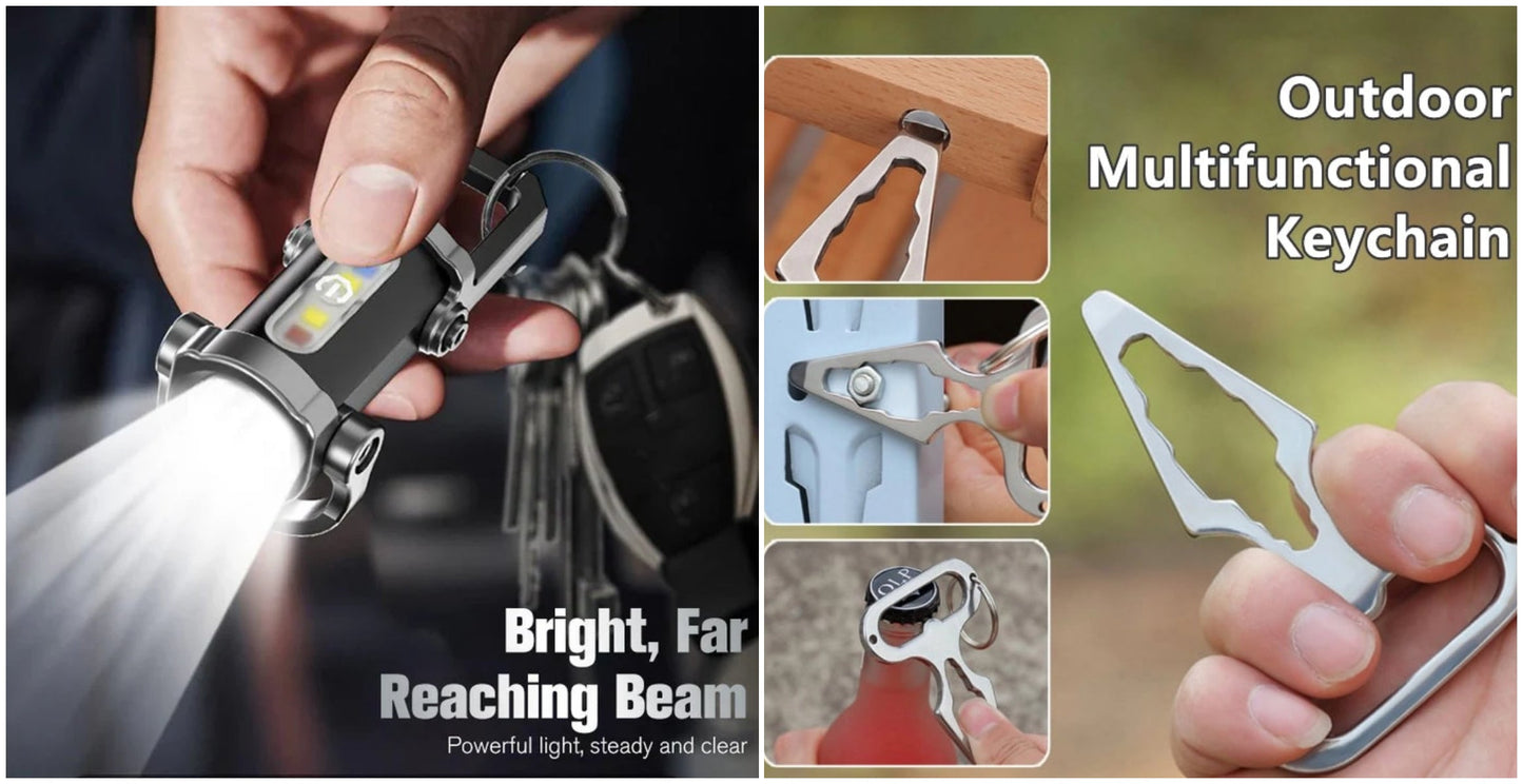 🔦【✨Kup 1 otrzymaj 1 gratis】Przenośna, ładowalna, jasna latarka do breloczka
