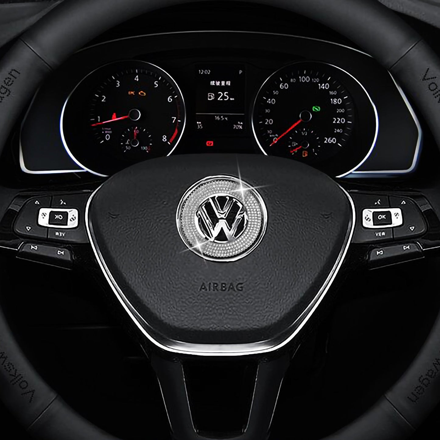 Kreatywne naklejki na kierownicę z diamentami