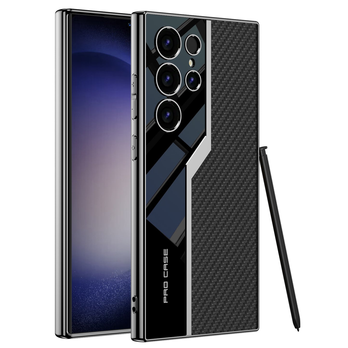 Galwanizowane skórzane etui chroniące przed upadkiem dla Galaxy S24 S23 Ultra