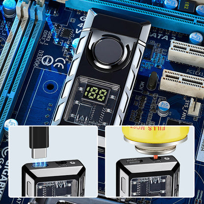 Lista nowych produktów 🔥2024 - Wielofunkcyjna zapalniczka dwupłomieniowa z kolorowymi światłami