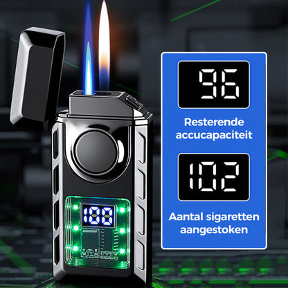 Lista nowych produktów 🔥2024 - Wielofunkcyjna zapalniczka dwupłomieniowa z kolorowymi światłami