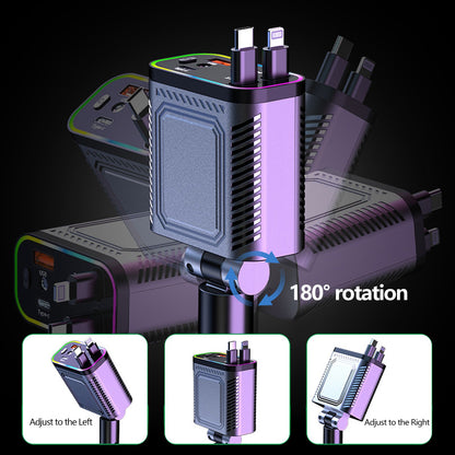 Lightning o pojemności 66 W | Szybkie ładowanie i fioletowa dioda LED Starlight — 4 w 1 do samochodów🚗
