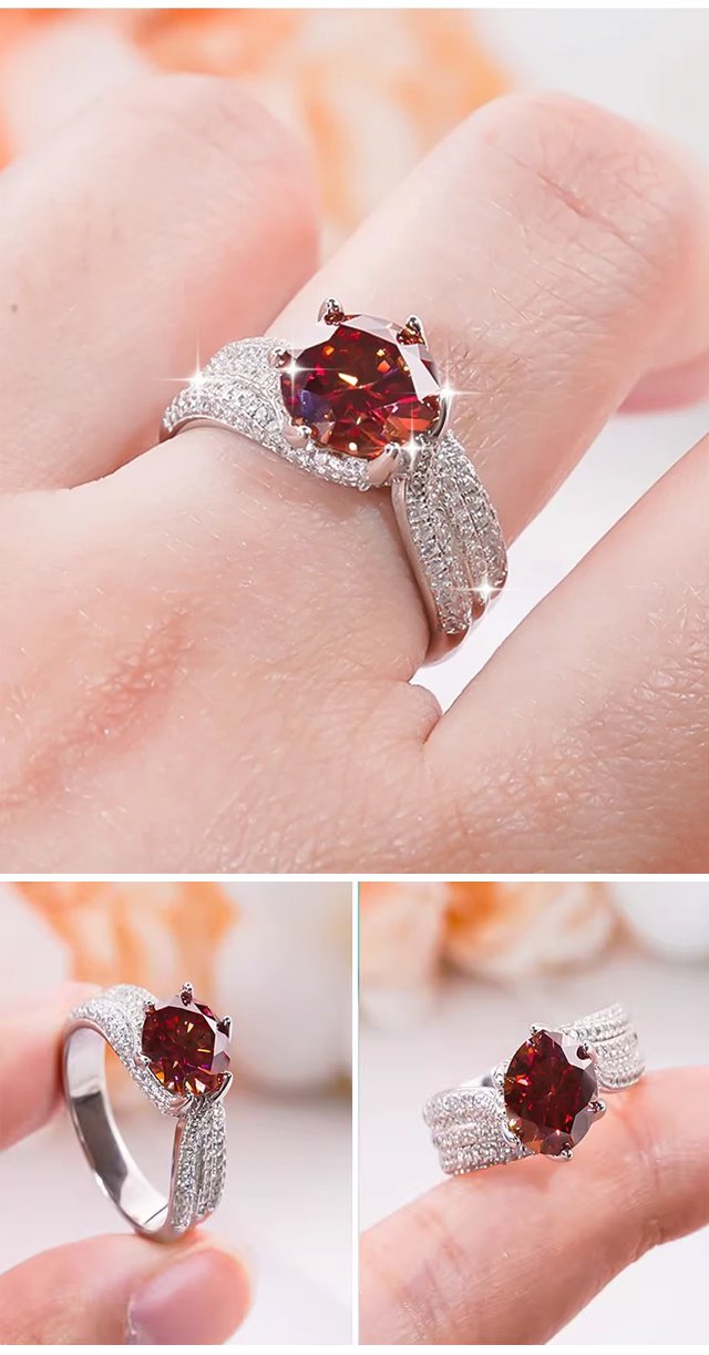 Lekki, luksusowy pierścionek z rubinem premium