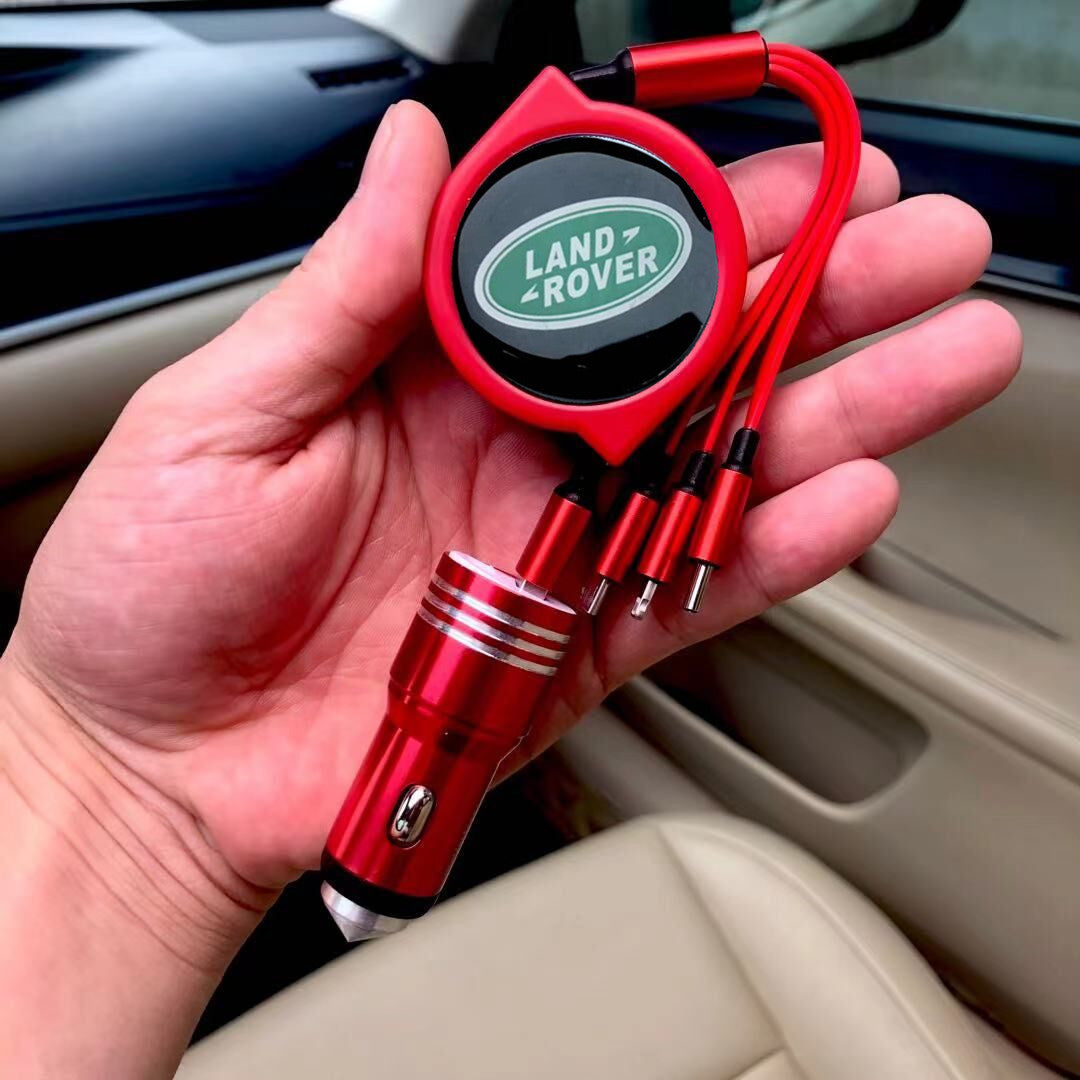 3 w 1 zwijany kabel do transmisji danych w samochodzie + bezpłatna ładowarka samochodowa