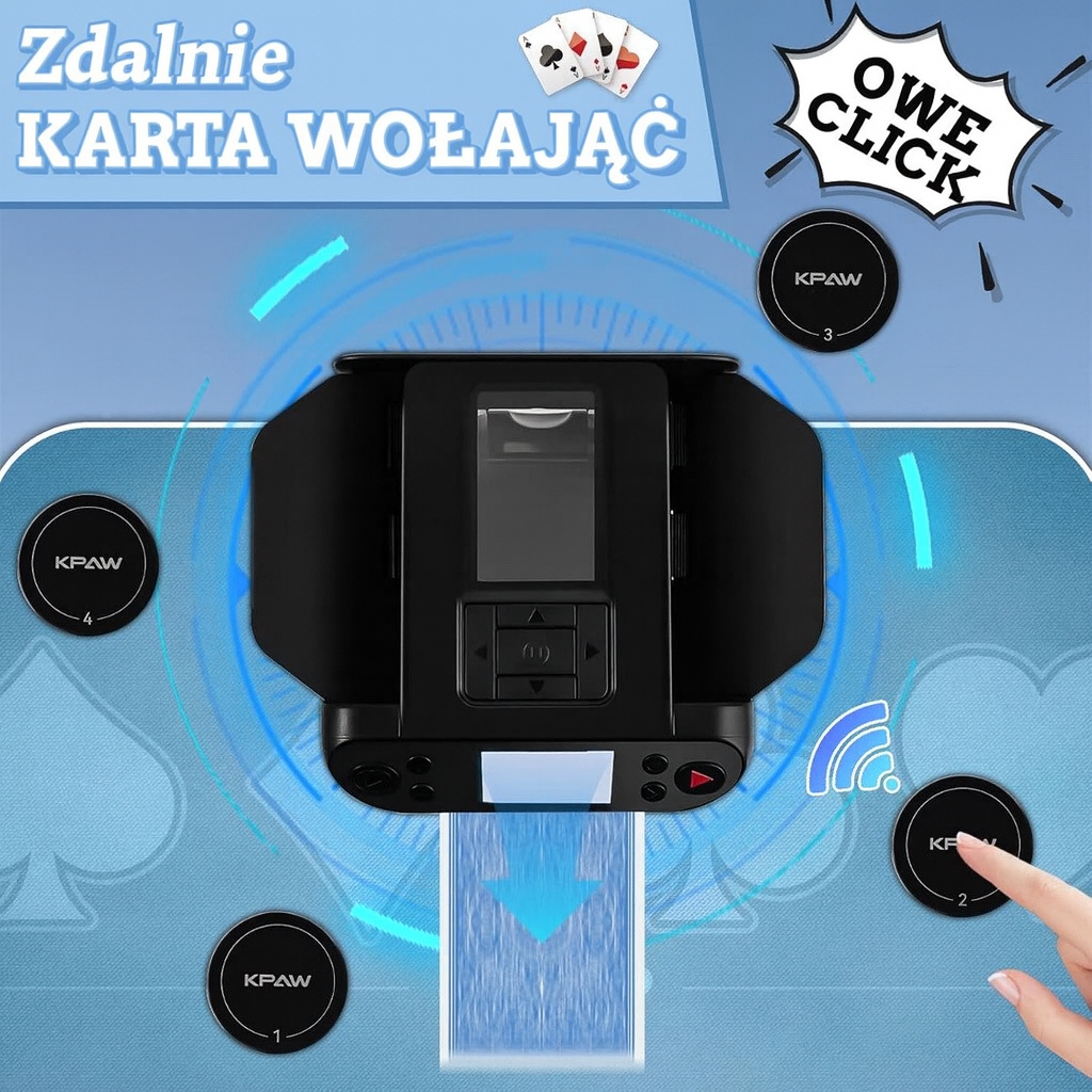 Automatyczna tasowarka kart i rozdający 2 w 1 z 4 pilotami do losowania kart