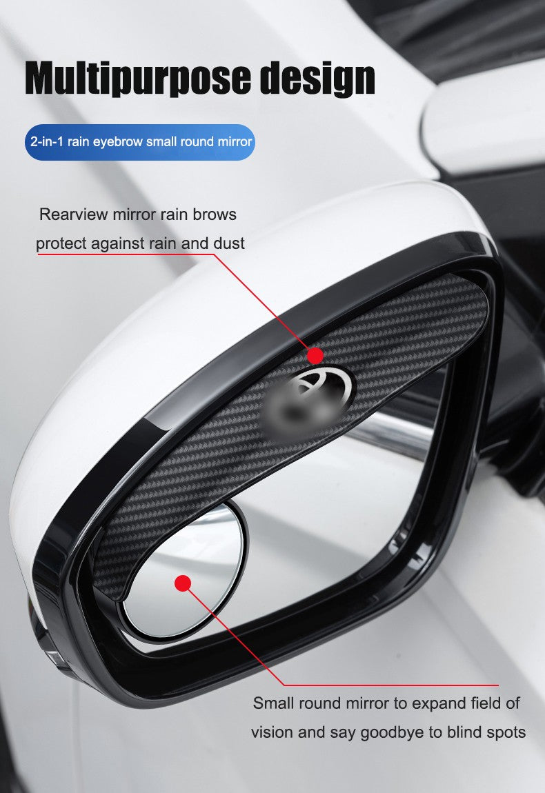 🔥Gorąca sprzedaż🔥 Lusterko wsteczne do samochodu, małe okrągłe, przeciwdeszczowe, brwi (2 szt.)