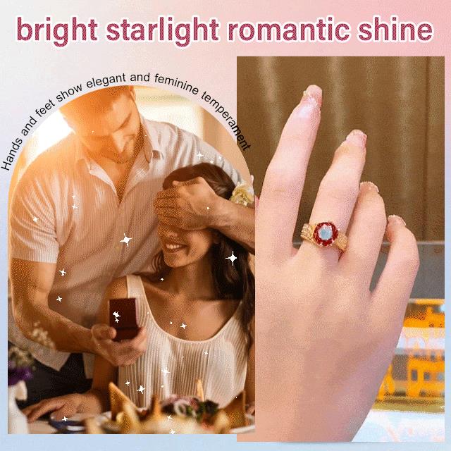 Lekki, luksusowy pierścionek z rubinem premium