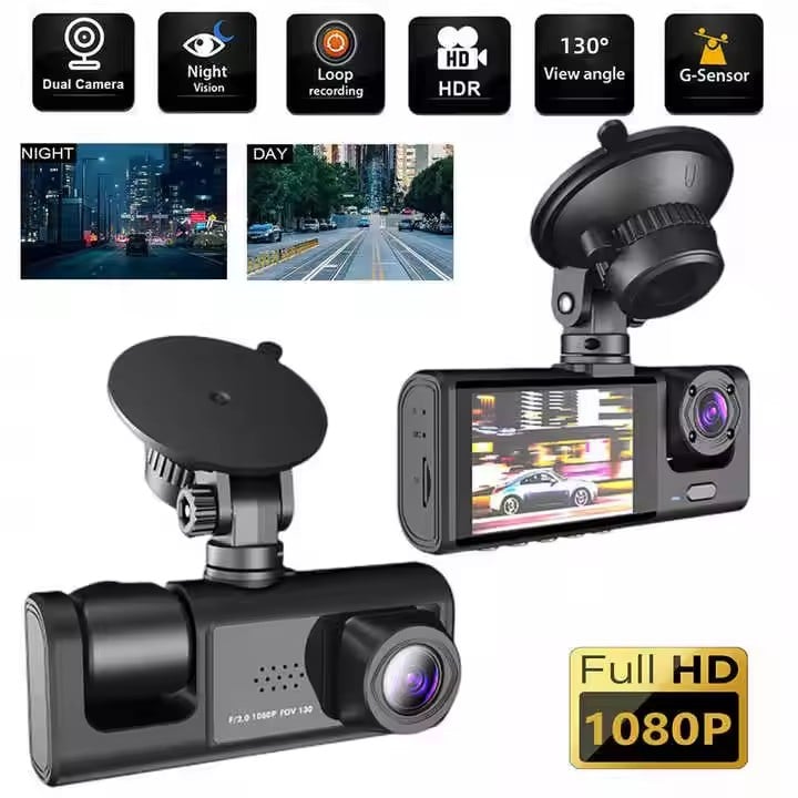 2-calowy ekran Wifi Link 1080P HD Dashcam z noktowizorem 2/3 obiektywy