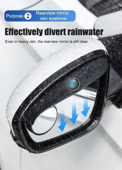 🔥Gorąca sprzedaż🔥 Lusterko wsteczne do samochodu, małe okrągłe, przeciwdeszczowe, brwi (2 szt.)