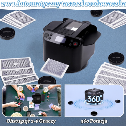 Automatyczna tasowarka kart i rozdający 2 w 1 z 4 pilotami do losowania kart
