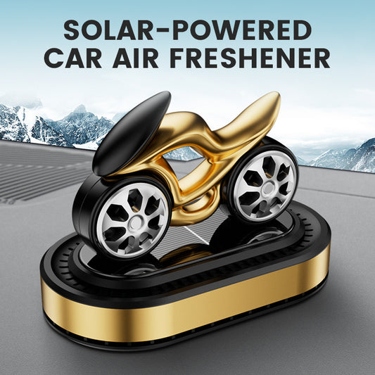 Odświeżacz powietrza do samochodu w kształcie motocykla, zasilany energią słoneczną