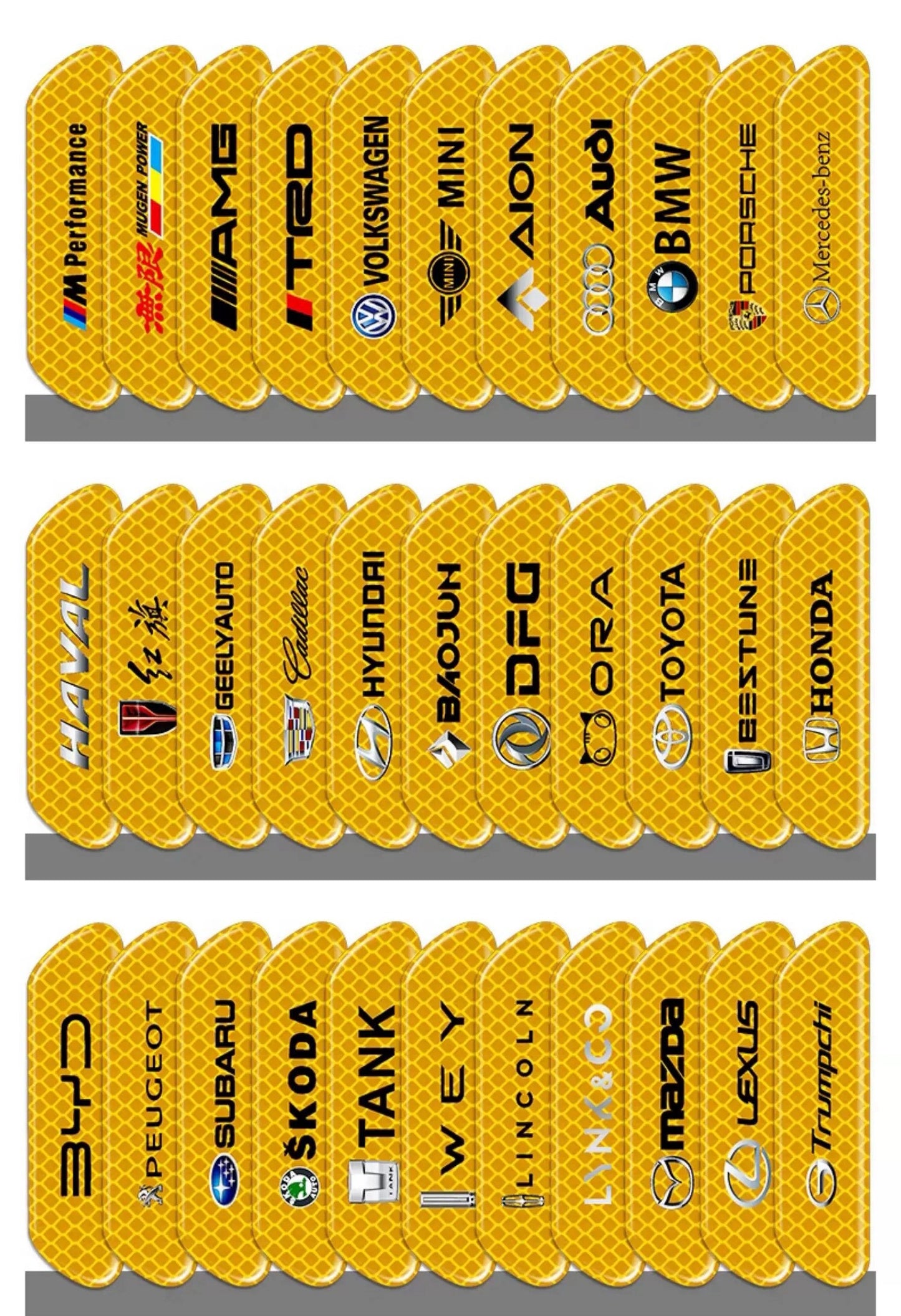 Naklejki odblaskowe na samochód paski antykolizyjne LOGO【4 sztuki】