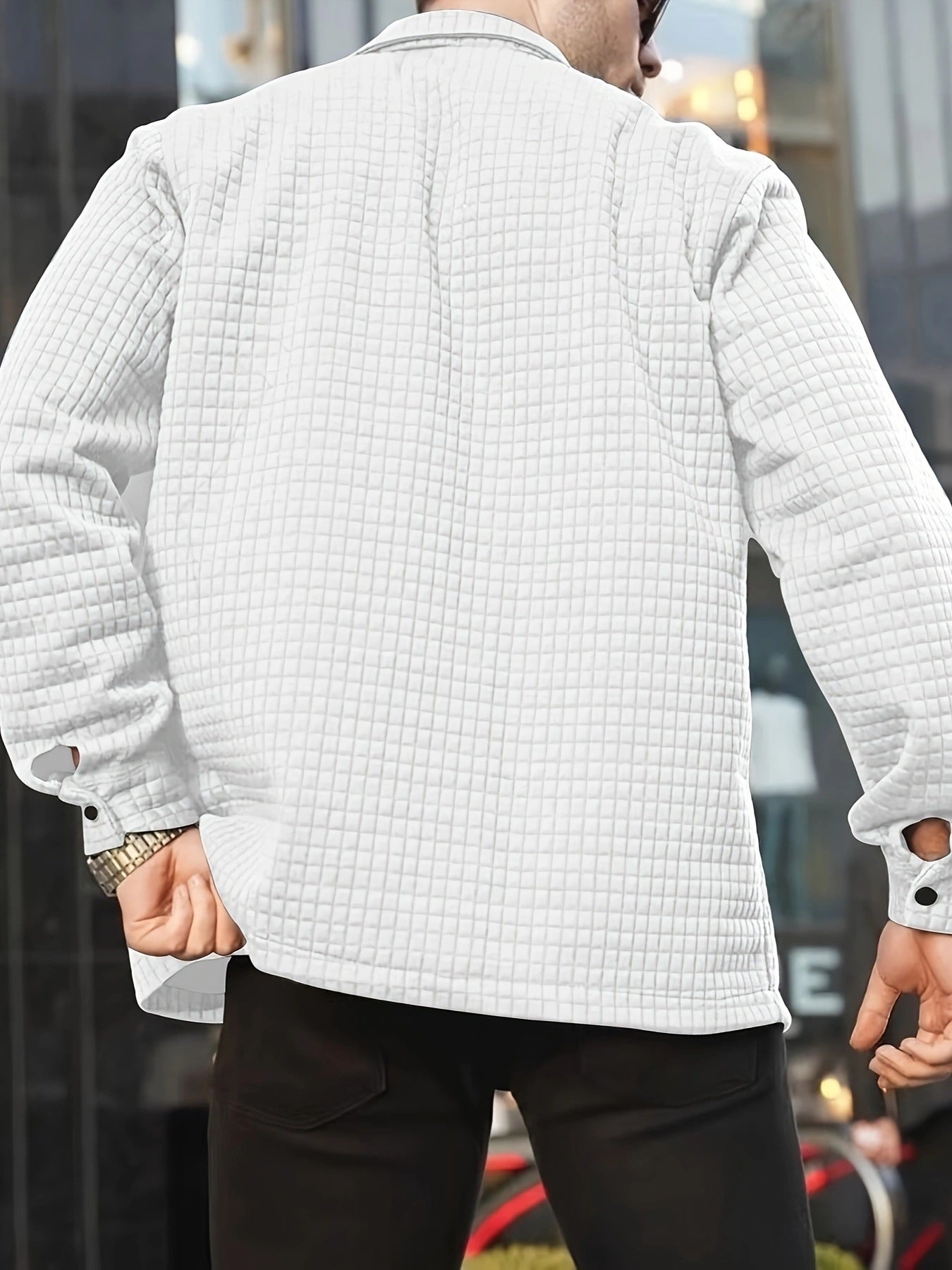 Męska kurtka bawełniana w jednolitym kolorze - Obowiązuje przez kolejne trzy sezony