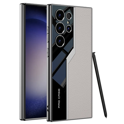 Galwanizowane skórzane etui chroniące przed upadkiem dla Galaxy S24 S23 Ultra