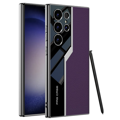 Galwanizowane skórzane etui chroniące przed upadkiem dla Galaxy S24 S23 Ultra