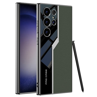 Galwanizowane skórzane etui chroniące przed upadkiem dla Galaxy S24 S23 Ultra