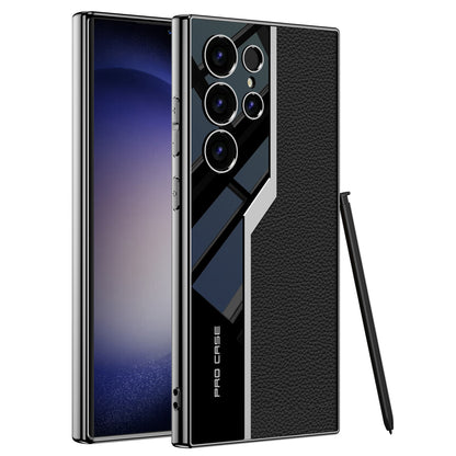 Galwanizowane skórzane etui chroniące przed upadkiem dla Galaxy S24 S23 Ultra