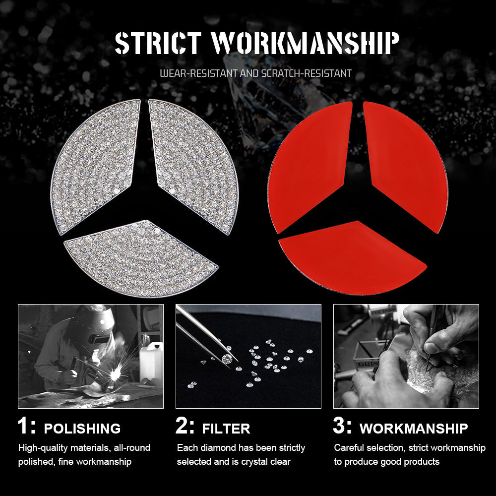 Kreatywne naklejki na kierownicę z diamentami