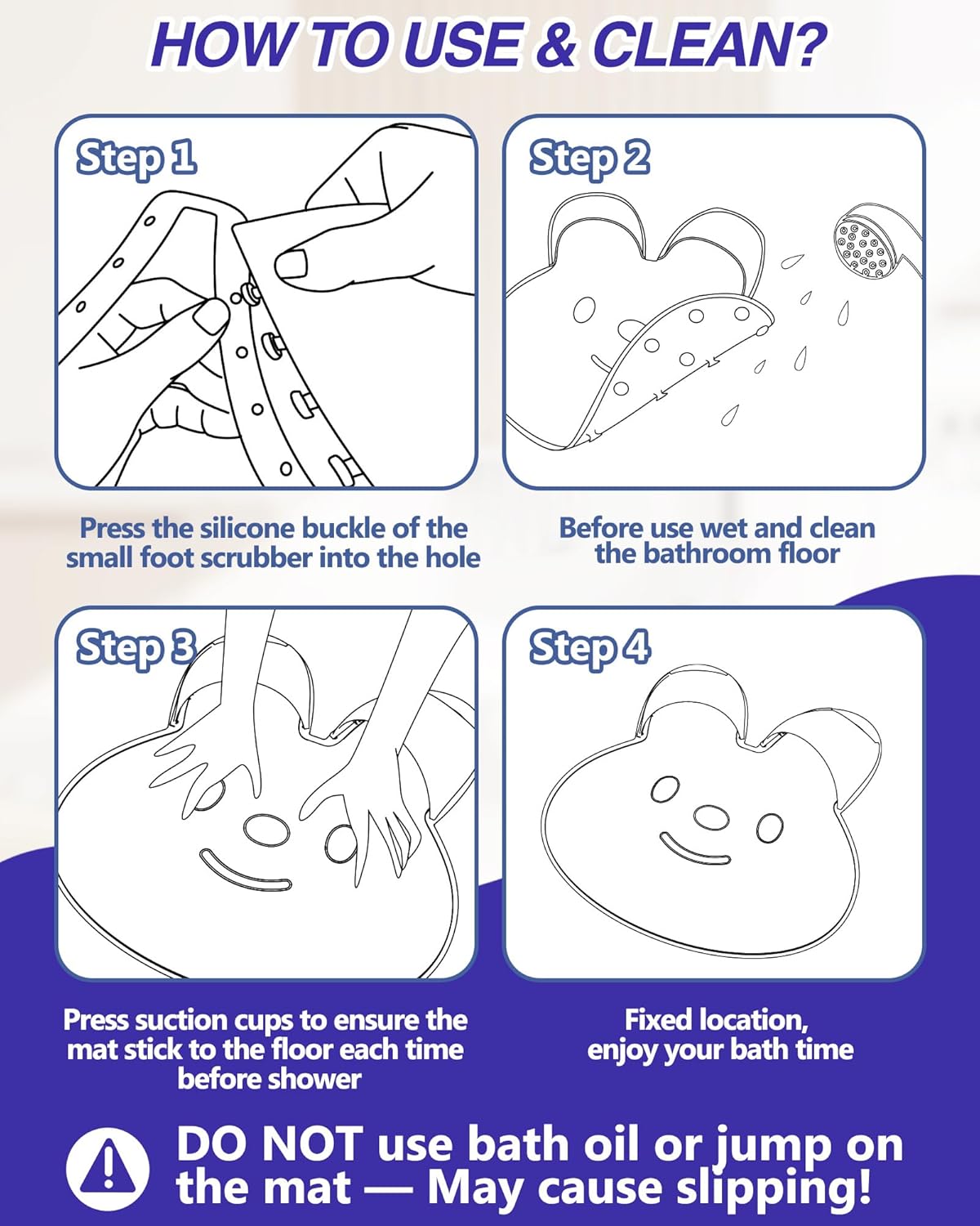 Bardzo duża mata do czyszczenia stóp prysznicowych