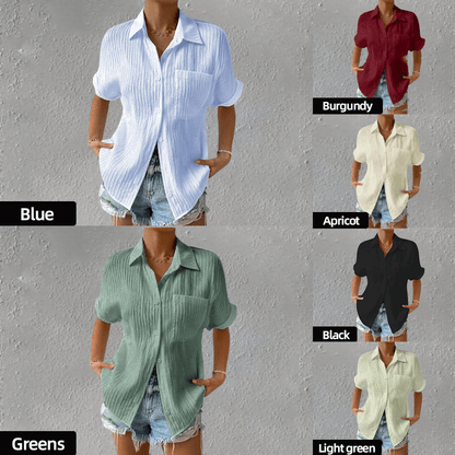 Koszula z koronką i okrągłym dekoltem, swobodna i luźna