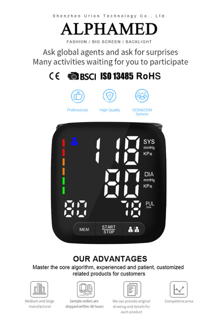 Automatyczny ciśnieniomierz tensjometr elektryczny cyfrowy ciśnieniomierz nadgarstkowy cyfrowy ciśnieniomierz nadgarstkowy