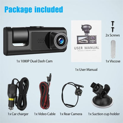2-calowy ekran Wifi Link 1080P HD Dashcam z noktowizorem 2/3 obiektywy