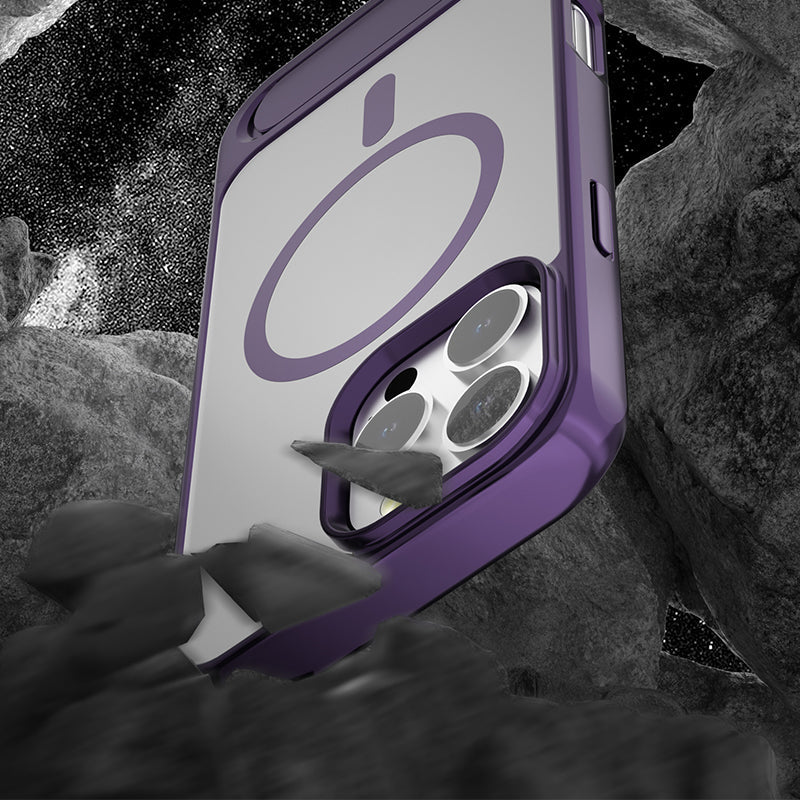 Magnetyczne etui na telefon z niewidoczną podpórką w metalowym wykończeniu dla iPhone'a serii 16-13