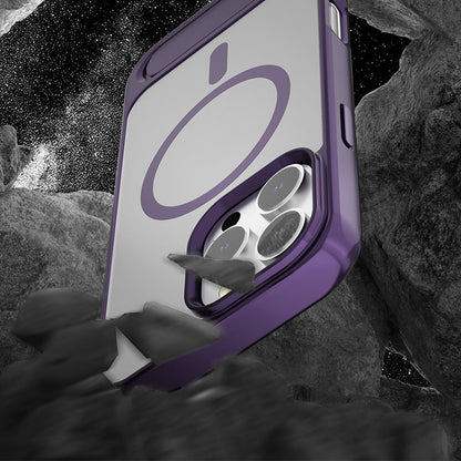 Magnetyczne etui na telefon z niewidoczną podpórką w metalowym wykończeniu dla iPhone'a serii 16-13