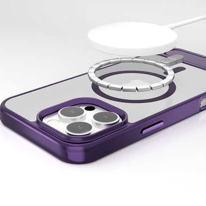 Magnetyczne etui na telefon z niewidoczną podpórką w metalowym wykończeniu dla iPhone'a serii 16-13