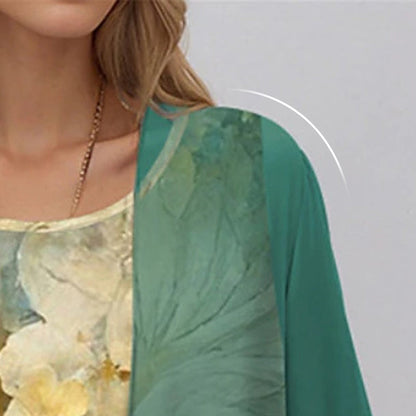 Elegancki 2-częściowy zestaw: bluzka z półrękawkiem + sukienka