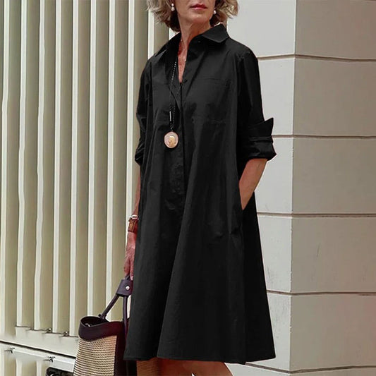 Damska Casual Sukienka z Kieszeniami