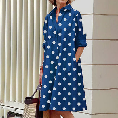 Damska Casual Sukienka z Kieszeniami