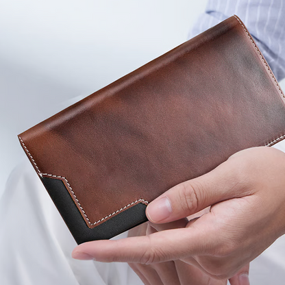 Długi, zabytkowy portfel męski