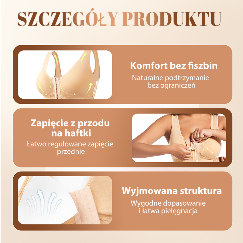 Biustonosz damski bez fiszbin z zapięciem z przodu【✨ 1 + 1 gratis】