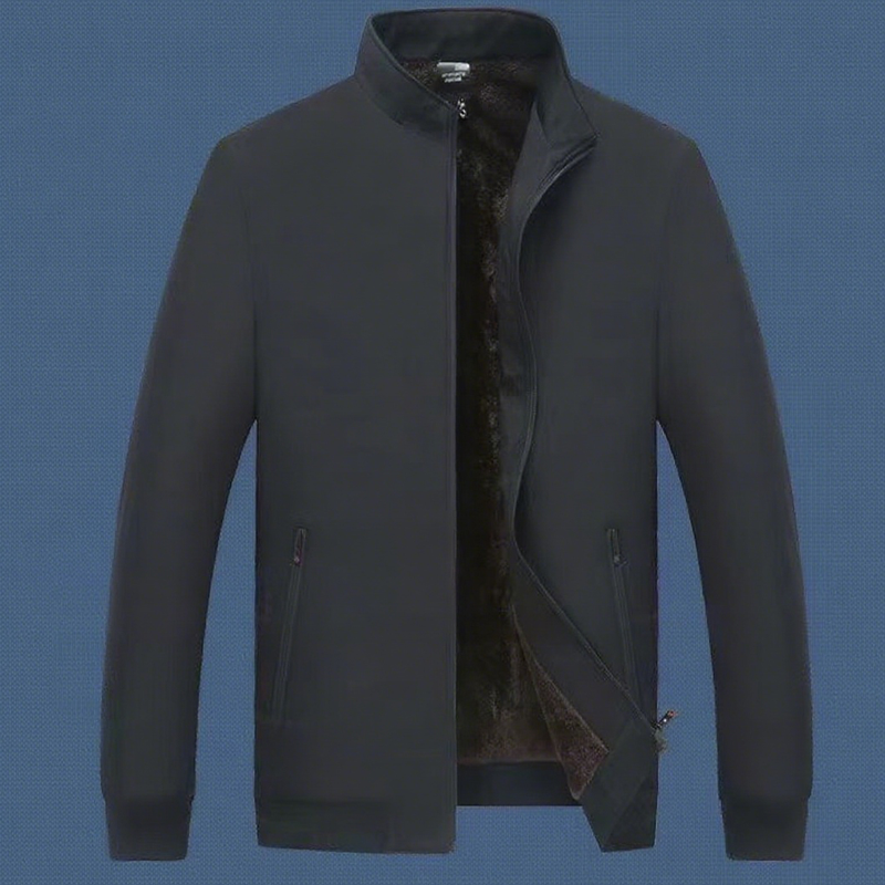 Męska kurtka z zamkiem błyskawicznym w jednolitym kolorze –💪Odporna na zagniecenia, wiatr, deszcz i śnieg!