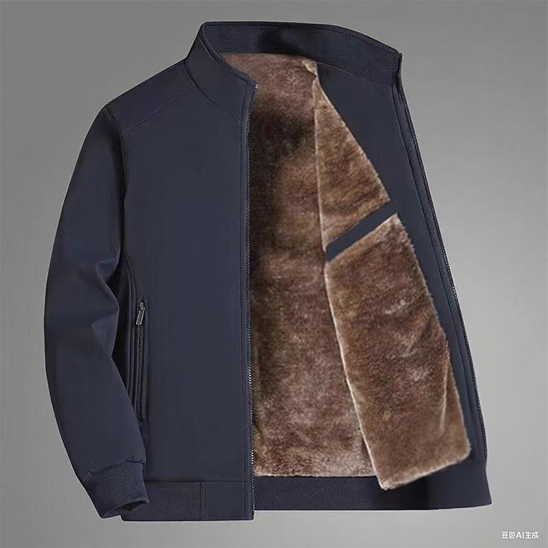 Męska kurtka z zamkiem błyskawicznym w jednolitym kolorze –💪Odporna na zagniecenia, wiatr, deszcz i śnieg!