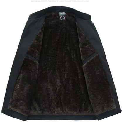 Męska kurtka z zamkiem błyskawicznym w jednolitym kolorze –💪Odporna na zagniecenia, wiatr, deszcz i śnieg!