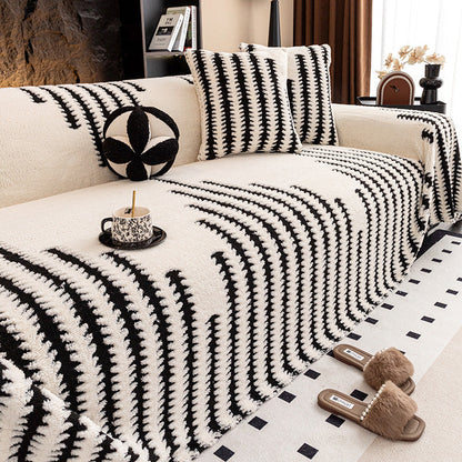 Miękka, antypoślizgowa narzuta na kanapę z pluszu