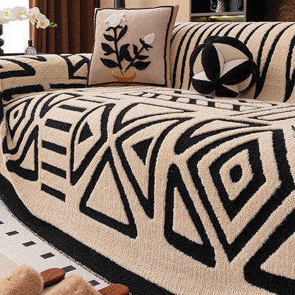 Miękka, antypoślizgowa narzuta na kanapę z pluszu